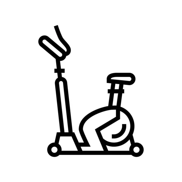 Exercício bicicleta linha ícone vetor ilustração —  Vetores de Stock