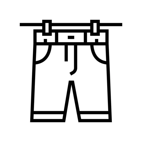 Korte broek drogen outdoor lijn pictogram vector illustratie — Stockvector