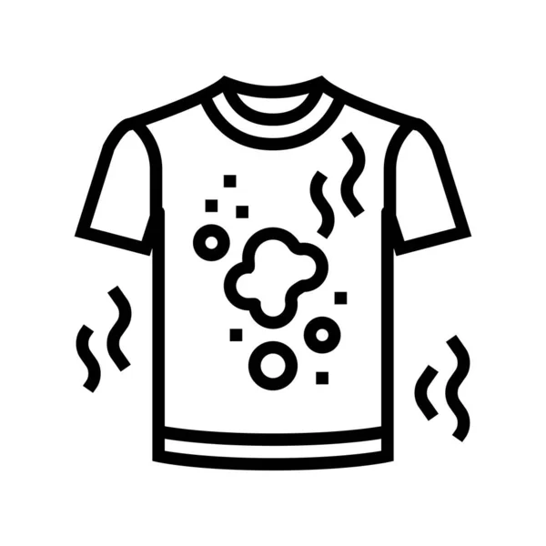 Sucio olor camiseta línea icono vector ilustración — Vector de stock