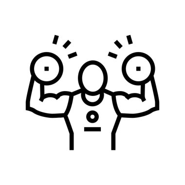 power lift spor hattı ikon vektör illüstrasyonu