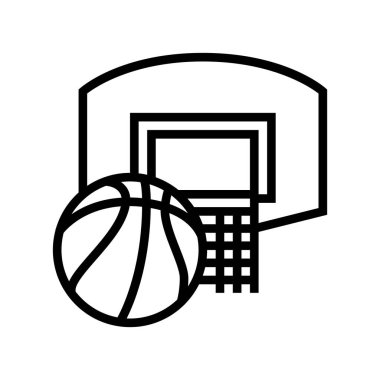 Basketbol takımı oyun çizgisi vektör illüstrasyonu