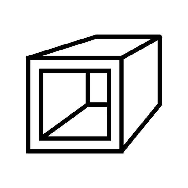 Illustration vectorielle d'icône de ligne de profil métallique de tube carré — Image vectorielle