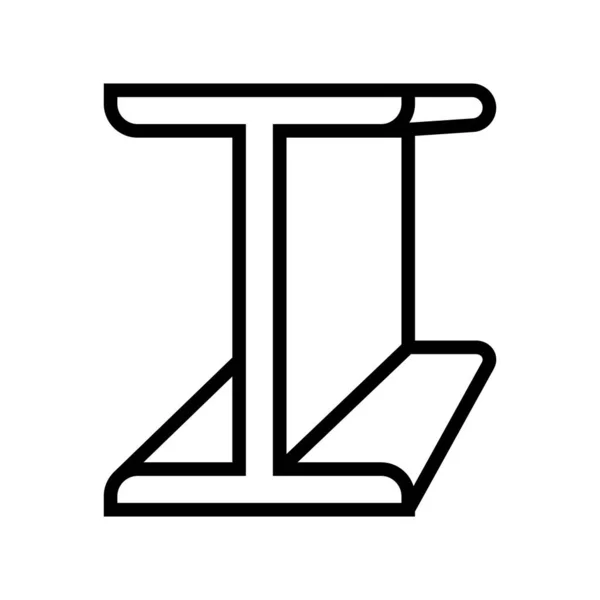 Balken Metall Profil Linie Symbol Vektor Illustration — Stockvektor