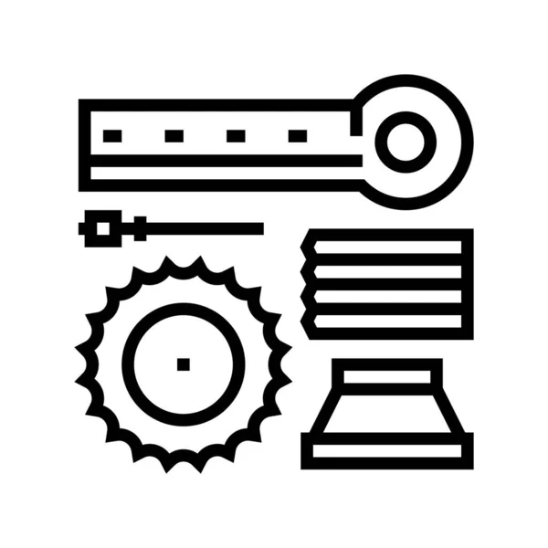 Materials handling en crusher onderdelen lijn pictogram vector illustratie — Stockvector