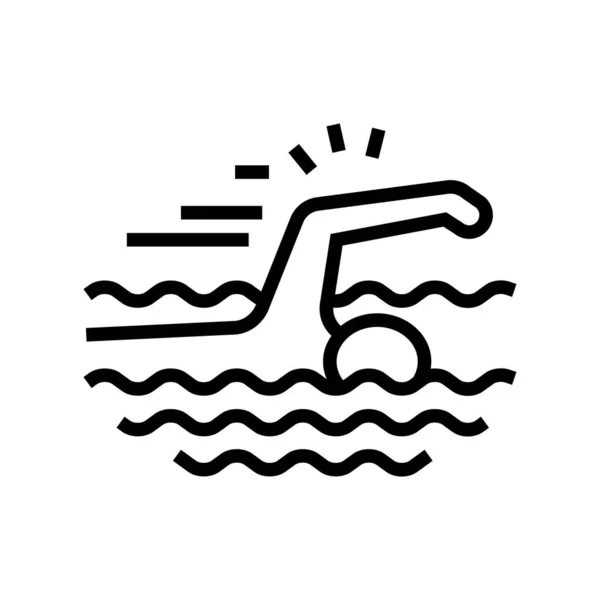 Úszás sport vonal ikon vektor illusztráció — Stock Vector