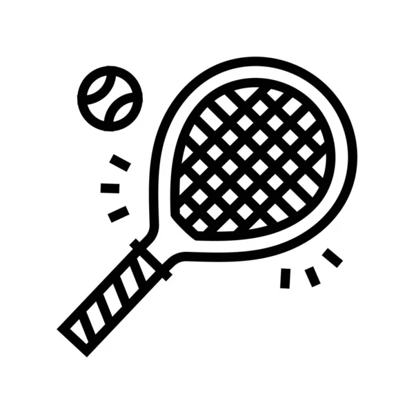 テニススポーツゲームラインアイコンベクトルイラスト — ストックベクタ