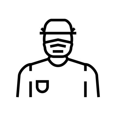 doktor cerrahi çizgi ikon vektör illüstrasyonu