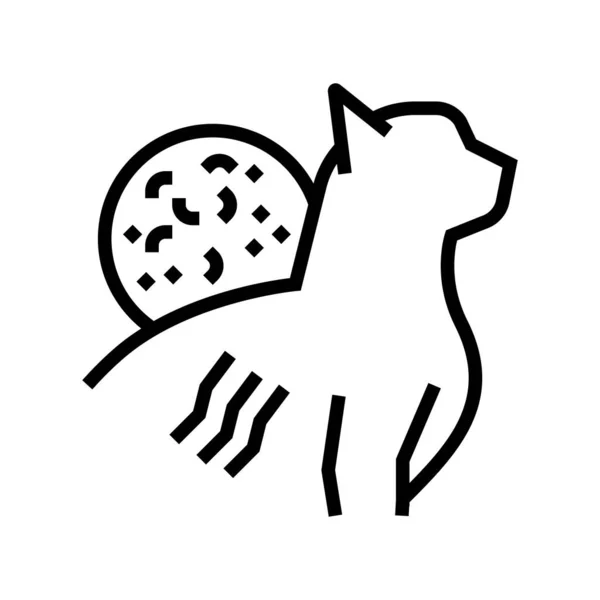 Gato rasguño enfermedad línea icono vector ilustración — Vector de stock