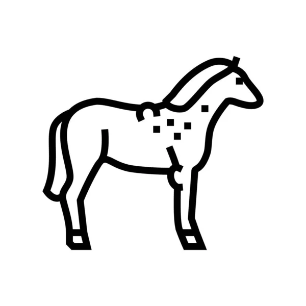 Brucelosis caballo línea icono vector ilustración — Vector de stock