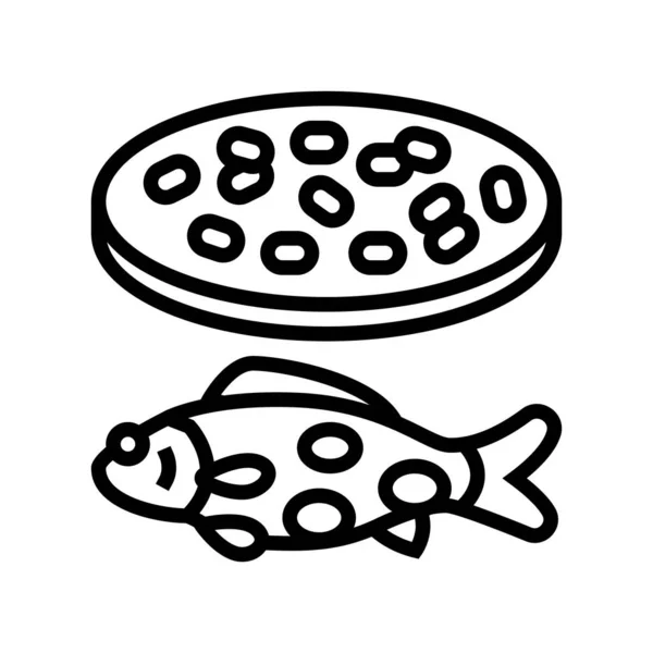 Streptococcus iniae linea di pesce icona vettoriale illustrazione — Vettoriale Stock