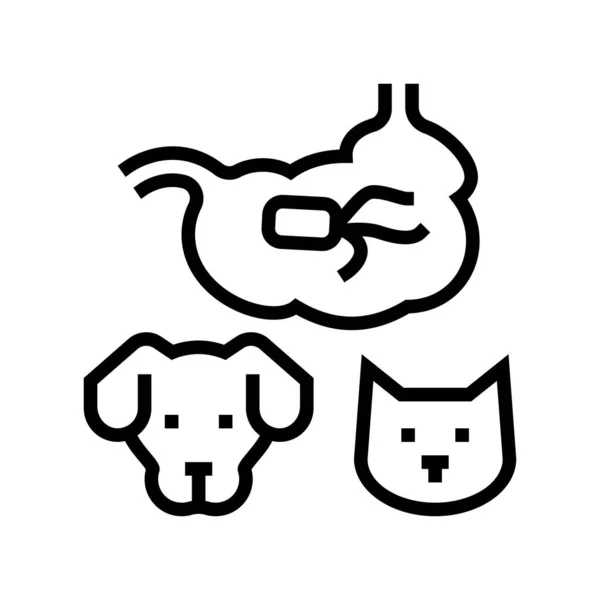 Salmonelosis perro y gato línea icono vector ilustración — Vector de stock