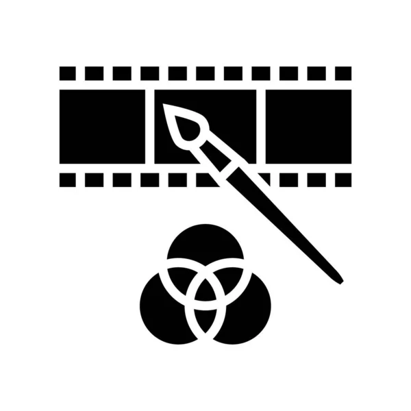 Videó szerkesztő glyph ikon vektor illusztráció — Stock Vector