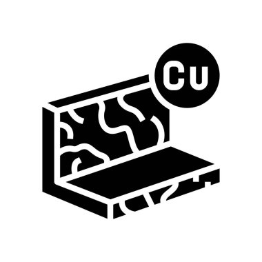 Bakır metal profil sembolü vektör illüstrasyonu