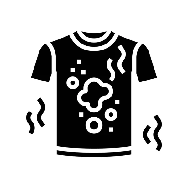 Sucio olor camiseta glifo icono vector ilustración — Vector de stock