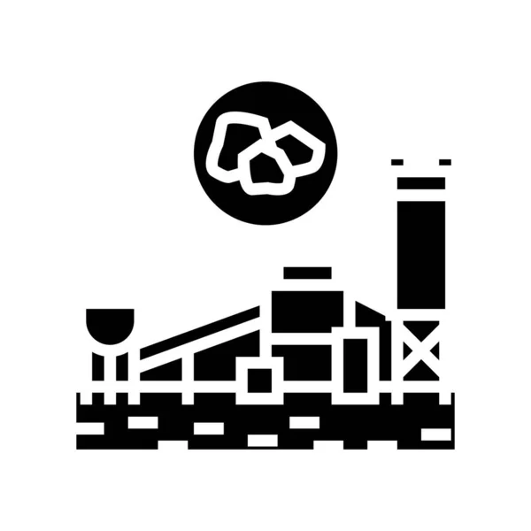 Illustration vectorielle d'icône de glyphe d'usine de traitement du charbon — Image vectorielle