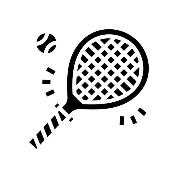 Tennis Sport Spiel Glyphen Symbol Vektor Illustration — Stockvektor