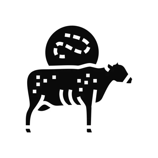 Anthrax cow glyph icon vector illustration — Stock Vector