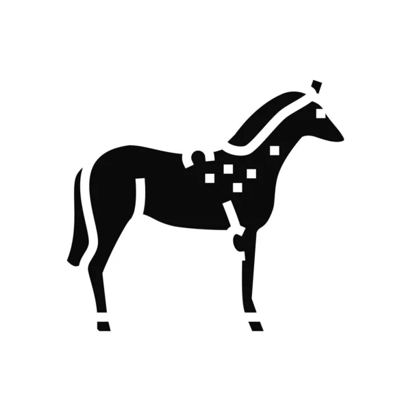 Brucelosis glifo caballo icono vector ilustración — Archivo Imágenes Vectoriales