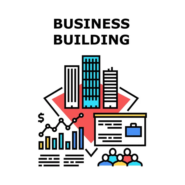 Business Building Tower Concept Kolor Ilustracja — Wektor stockowy
