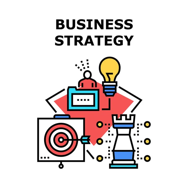 Business Strategy Idea Konzept Farbe Illustration — Stockvektor