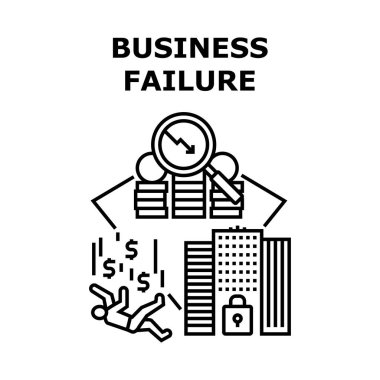 İş Başarısızlığı Vektörü Siyahi İllüstrasyonuComment