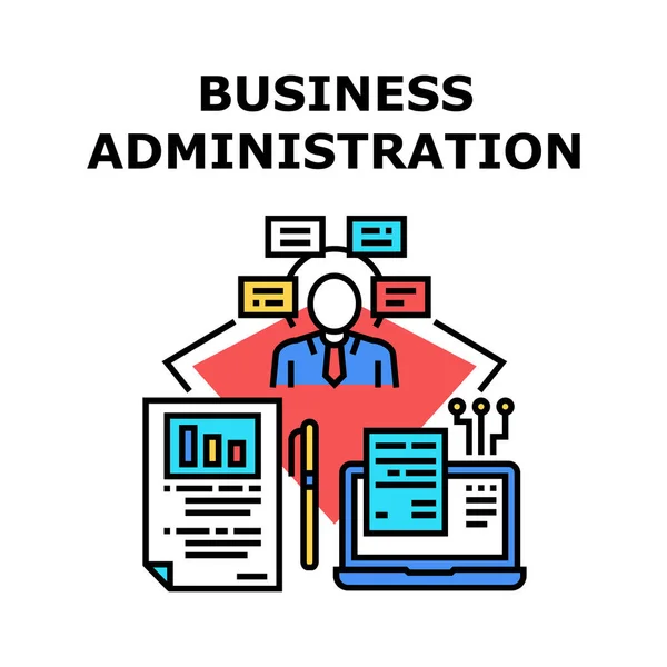 Business Administration Concetto di colore Illustrazione — Vettoriale Stock