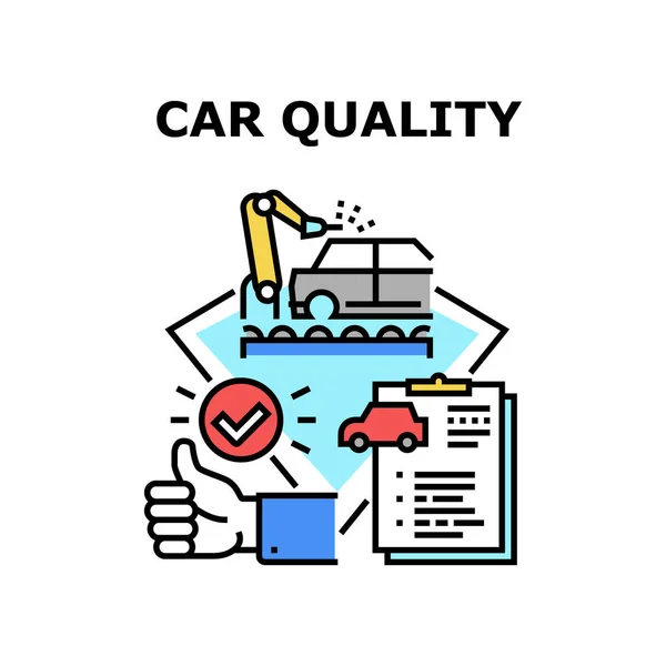 Illustrazione del colore del concetto di qualità auto vettoriale — Vettoriale Stock