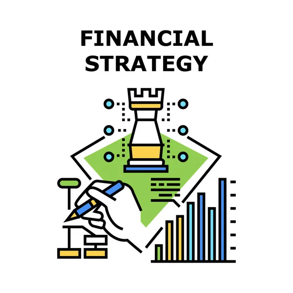 Financiële strategie Concept Kleur Illustratie — Stockvector