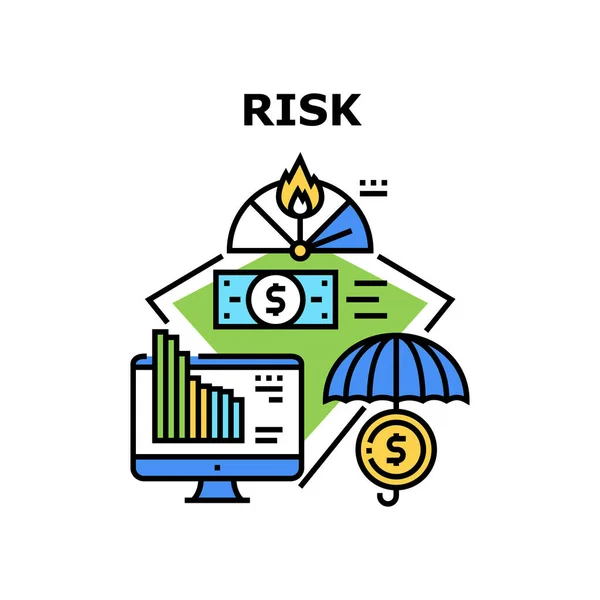 Цветовая иллюстрация векторной концепции финансового риска — стоковый вектор