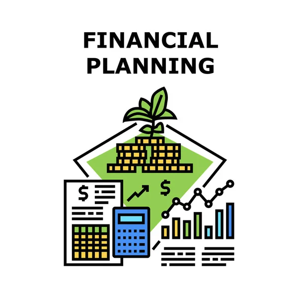 Financiële planning Concept Kleur Illustratie — Stockvector