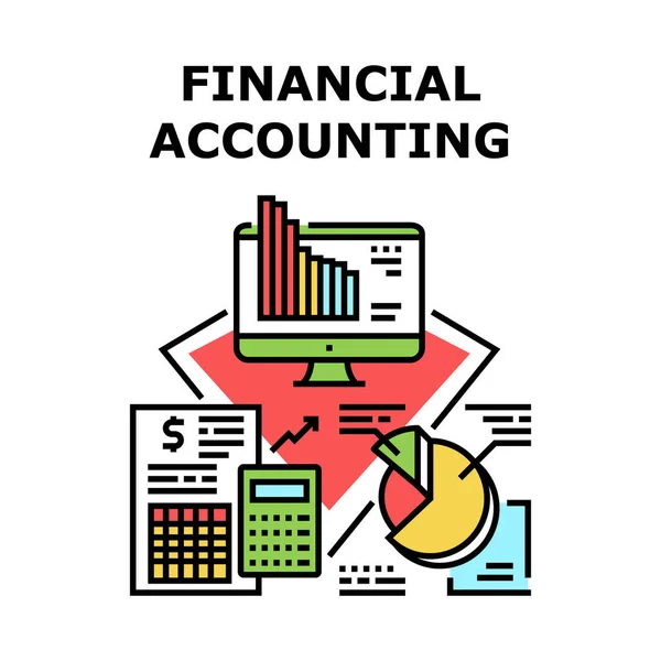 Concept de comptabilité financière Illustration couleur — Image vectorielle