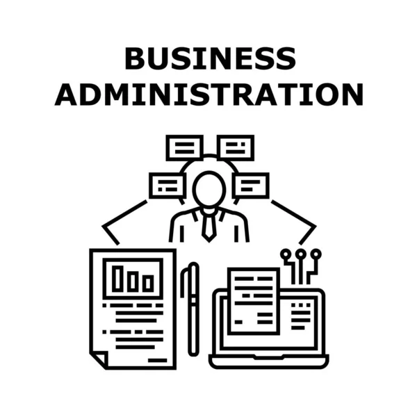 Business Administration Concetto Illustrazione nera — Vettoriale Stock