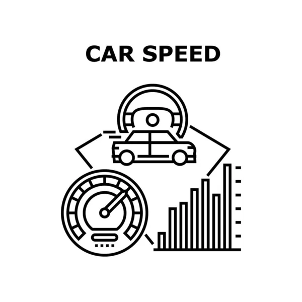 Conceito de vetor de medidor de velocidade de carro Ilustração preta — Vetor de Stock