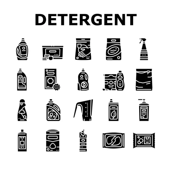 Detergens Organische Wasgoed Zeepbakjes Set Vector — Stockvector