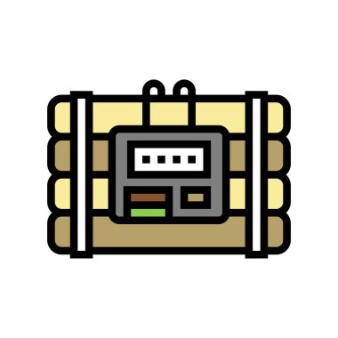 bomba tehlikesi renk ikonu vektör çizimi