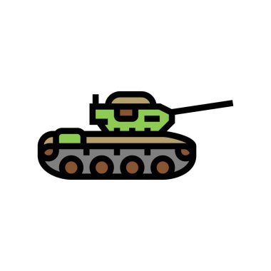 tank makinesi renk ikonu vektör çizimi