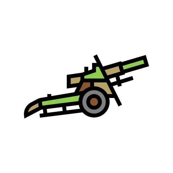 Artillery war weapon color icon vector illustration — Stock Vector