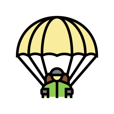 paraşüt asker renk vektör illüstrasyonu