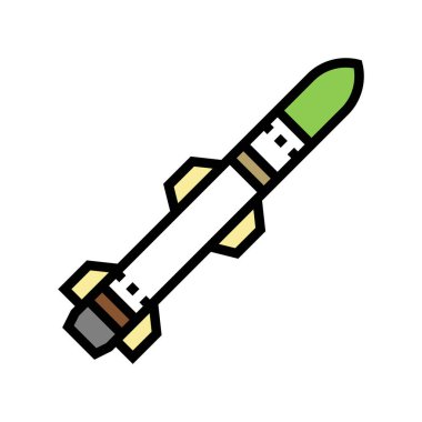 roket savaş silahı renk vektör illüstrasyonu