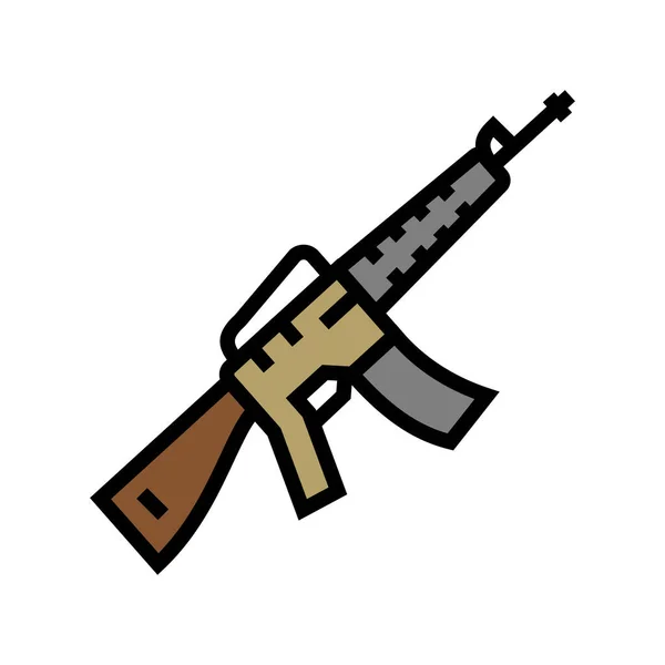 Puška zbraň barva ikona vektor ilustrace — Stockový vektor