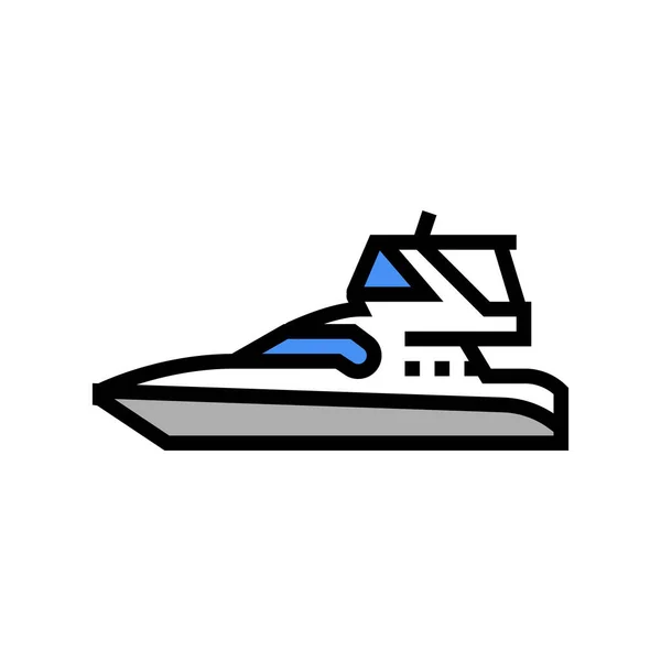 Sedan ponte barco cor ícone vetor ilustração — Vetor de Stock