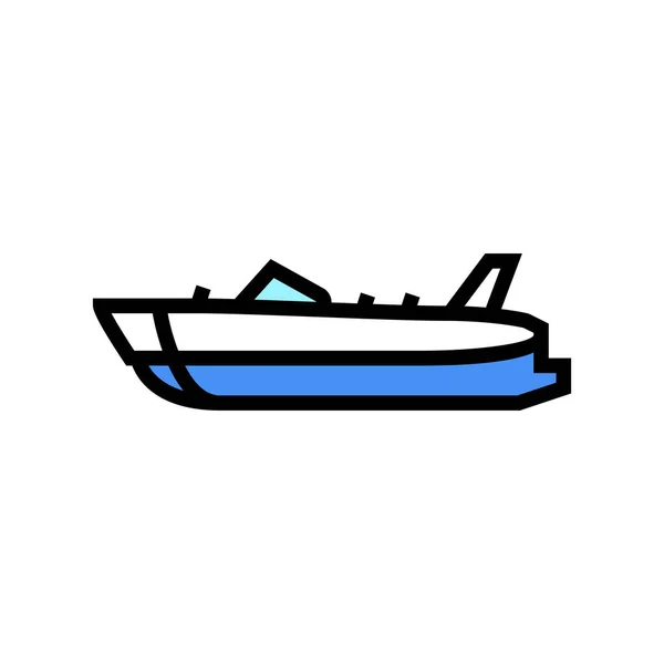 甲板船颜色图标矢量插图 — 图库矢量图片