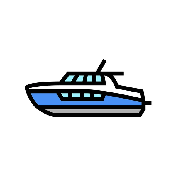 Kabine Kreuzer Boot Farbe Symbol Vektor Illustration — Stockvektor