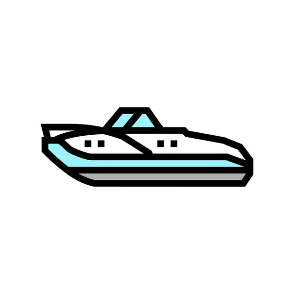 Cuddy cabins boat color icon vector illustration — Stock Vector