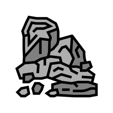 kömür ahşap renk ikonu vektör çizimi