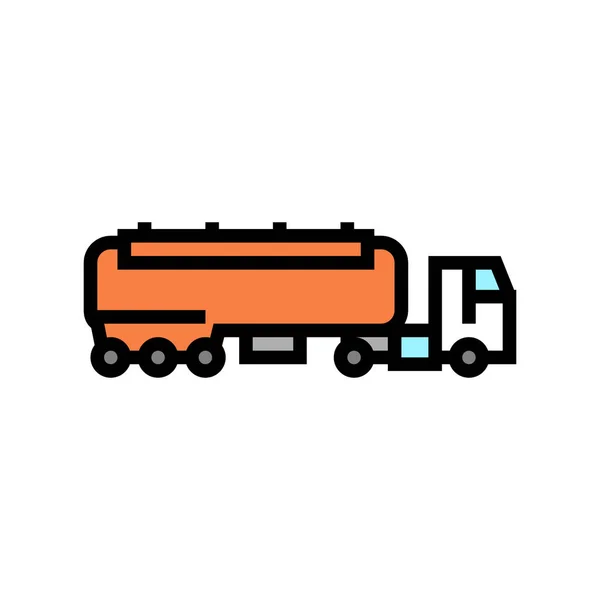 燃料運搬トラックカラーアイコンベクトルイラスト — ストックベクタ