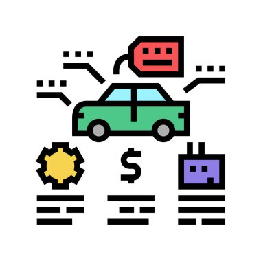 Araba renk ikonu vektör illüstrasyonunu değerlendir