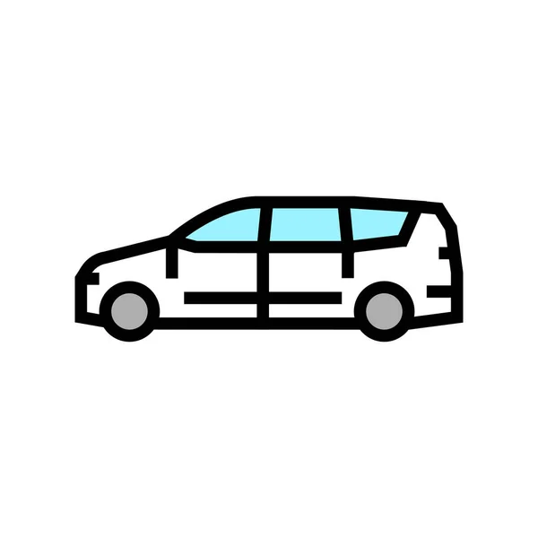 Van minivan cor do carro ícone vetor ilustração — Vetor de Stock