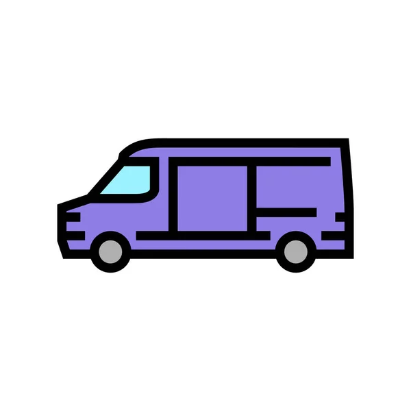 Cargo van voiture couleur icône vectoriel illustration — Image vectorielle