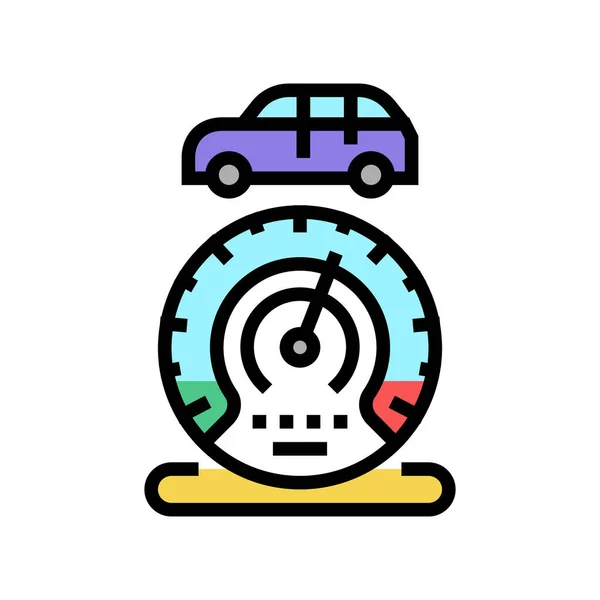 Kilométrage voiture équipement couleur icône vectoriel illustration — Image vectorielle
